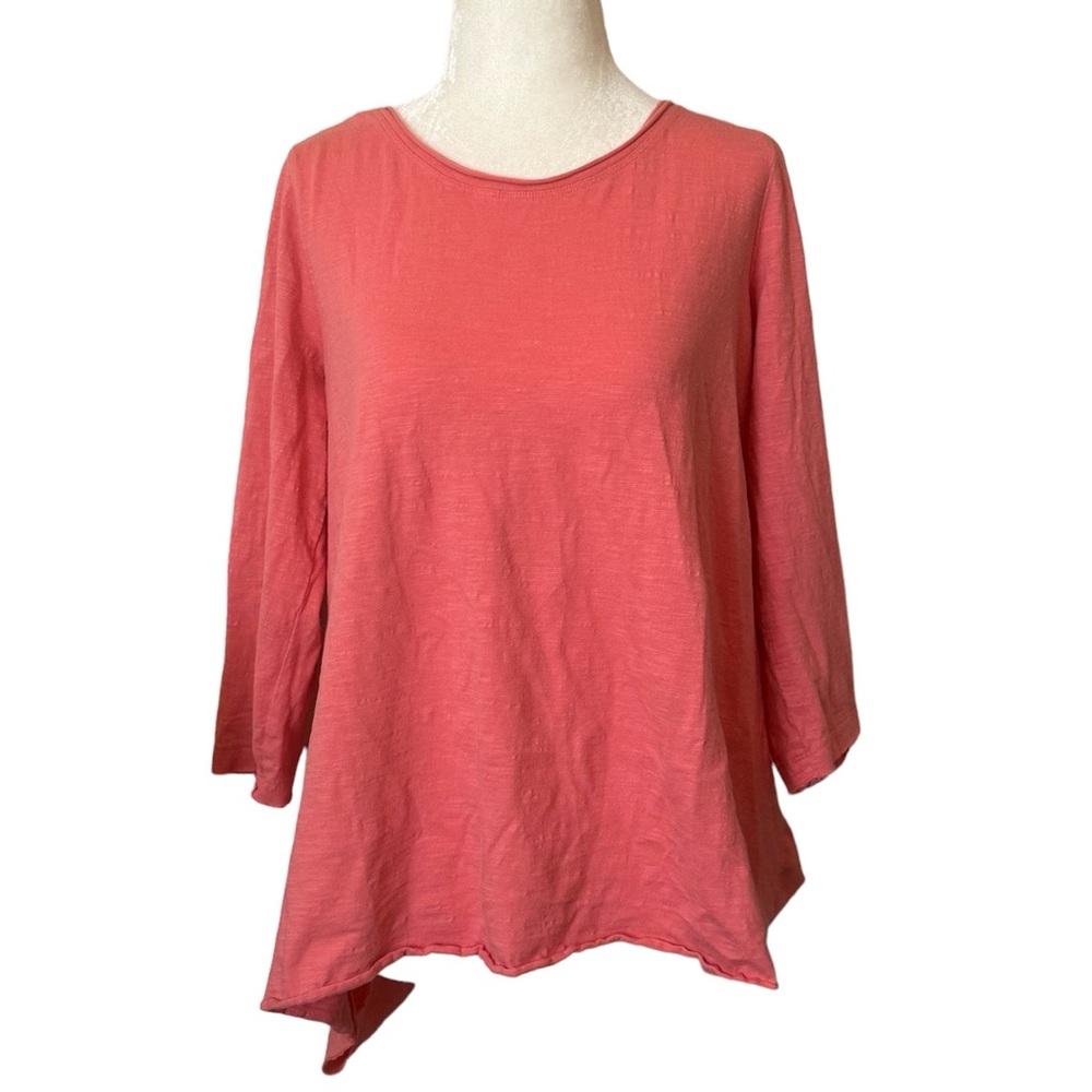 Coral Mixed Material Top